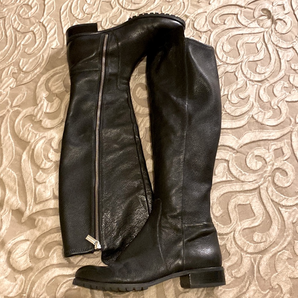 Michael Kors knee high black leather boots